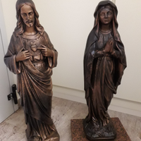 Statue In marmo e ardesia Gesù e Maria