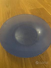 Piatto in vetro azzurro