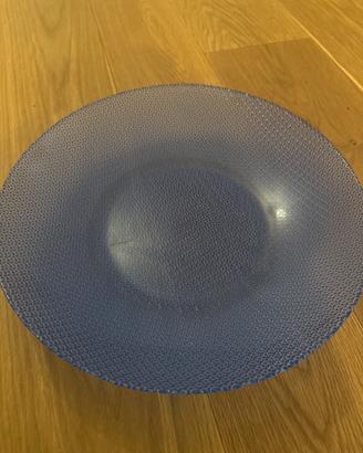 Piatto in vetro azzurro