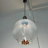 Lampada a sfera con sospensione vintage attribuita