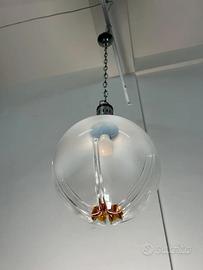 Lampada a sfera con sospensione vintage attribuita