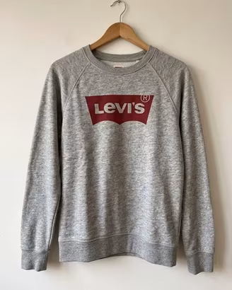Felpa Levi's Grigia Melange con Logo Frontale