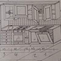 Cucina legno massello 291cm x 234cm (altezza)