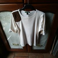 maglia con toppa scamosciata,ralph lauren