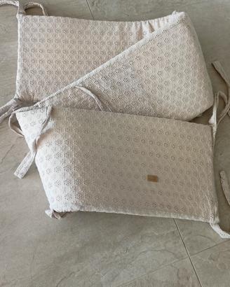 Paracolpi lettino Babyly lino ricamato sfoderabile