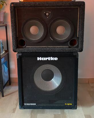 Casse basso HARTKE XL115 e artigianale 2x12 B&C