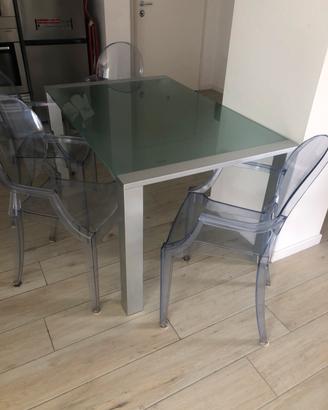 Tavolo Kartell in vetro rettangolare