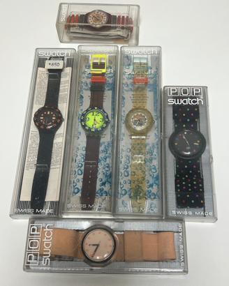 Lotto 6 Orologi swatch con scatola vintage anni 90