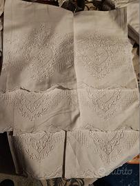 Set 6 asciugamani viso Vintage con ricami