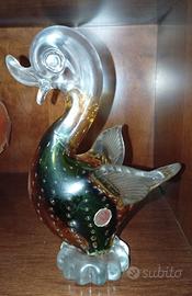 Scultura anatra in vetro di murano