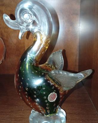 Scultura anatra in vetro di murano