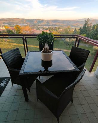 tavolo per esterno/giardino + 4 poltrone