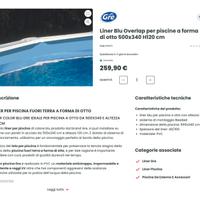 liner per piscina fuori terra.