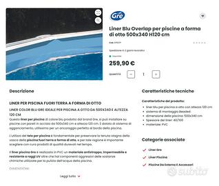 liner per piscina fuori terra.