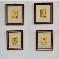Quartetto Quadretti Vintage 18x16 cm Stile Rococò