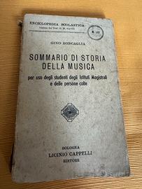 Libro antico Sommario di Storia della Musica