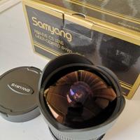 obbiettivo samyang 8mm attacco canon