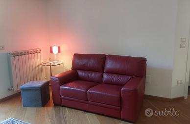 Poltrone e sofà, divano pelle, due posti,bordeaux