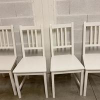 Set 4 sedie in legno bianche