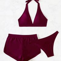 Costume da bagno bikini con annodatura al collo mo