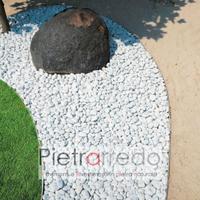 Ciottolo bianco carrara per arredo giardino