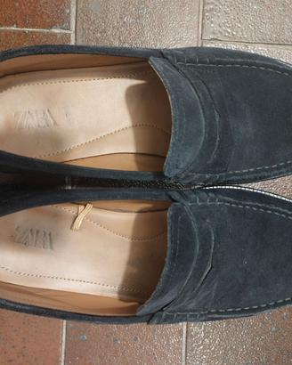Mocassini scamosciati blue zara 41