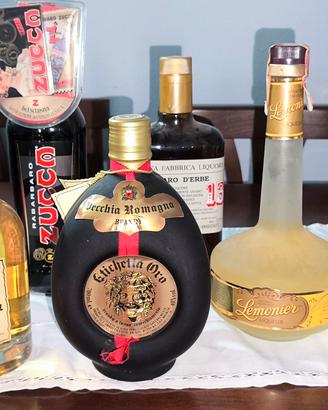 Lotto bottiglie liquori vintage da collezione 