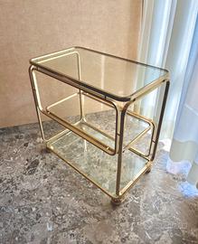 Carrello bar anni ’80,oro galvanico,design firmato