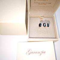 Anello trilogy con zaffiri naturali e brillanti