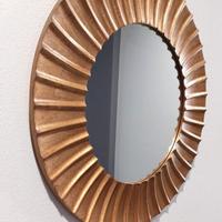 Specchio rotondo dorato effetto sole design
