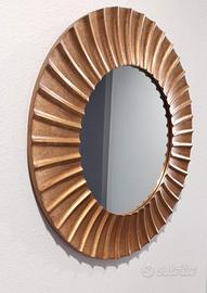 Specchio rotondo dorato effetto sole design