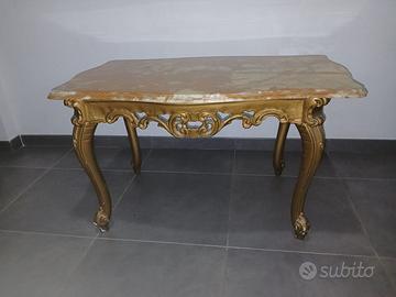 Tavolino da salotto barocco antico legno dorato pi