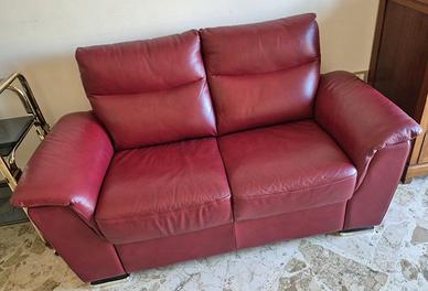 Coppia Divani 2 Posti in Vera Pelle(100%)Bordeaux