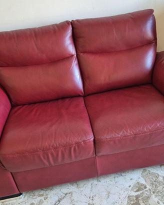 Coppia Divani 2 Posti in Vera Pelle(100%)Bordeaux