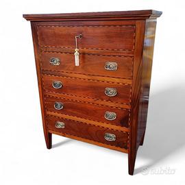 Cassettiera settimanale artigianale con intarsi