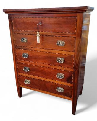 Cassettiera settimanale artigianale con intarsi