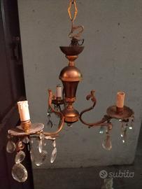 LAMPADARIO OTTONE A GOCCE ANNI 50