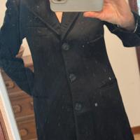 Cappotto nero donna in pura lana