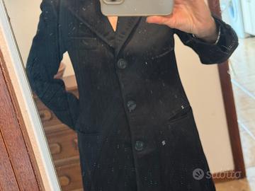 Cappotto nero donna in pura lana