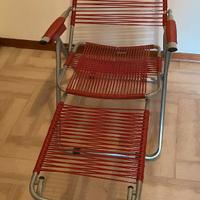 Sedia a sdraio vintage  telaio in alluminio