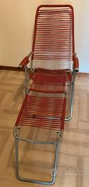 Sedia a sdraio vintage  telaio in alluminio