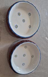 Ciotoline in ceramica con supporto in vimini