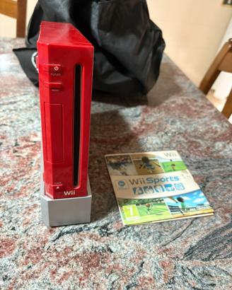 Console Nintendo Wii Rossa + Videogioco Wii Sports