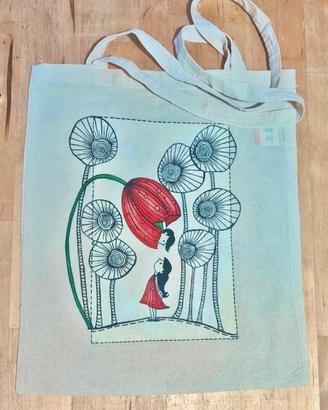 borsa in tela dipinta a mano🛍️