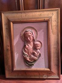 QUADRO 40x48 RELIGIOSO MADONNA E BAMBINO