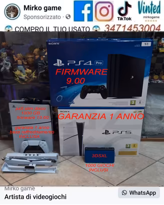 varie console ps5 - ps4 e nintendo 3ds XL LEGGERE