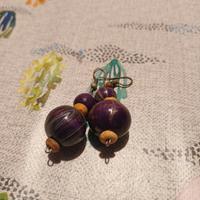 Orecchini pendenti perline legno