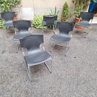 sei sedie design anni 70 carlo Bartoli T70