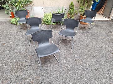 sei sedie design anni 70 carlo Bartoli T70