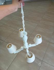 lampadario shabby chic in legno